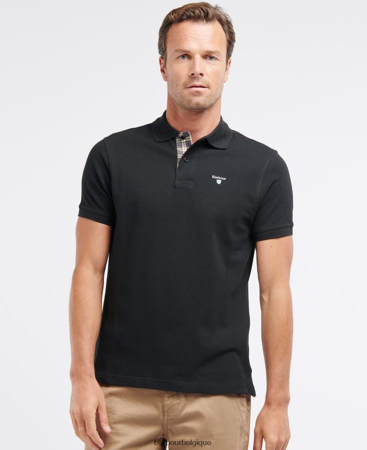 vêtements Barbour polo en piqué tartan grès Hommes T2L6ZP573