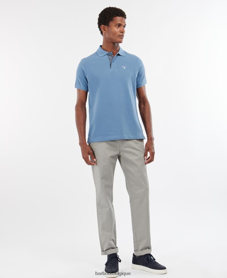 vêtements Barbour polo en piqué tartan grès Hommes T2L6ZP583