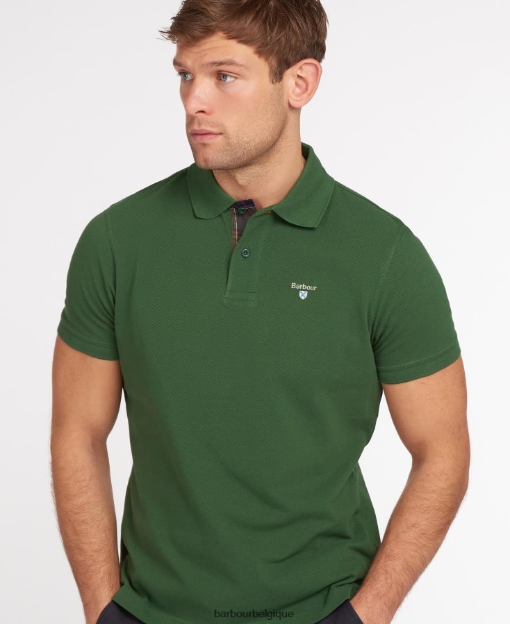 vêtements Barbour polo en piqué tartan noir/moderne Hommes T2L6ZP582