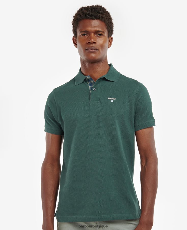 vêtements Barbour polo en piqué tartan pierre lavée Hommes T2L6ZP613