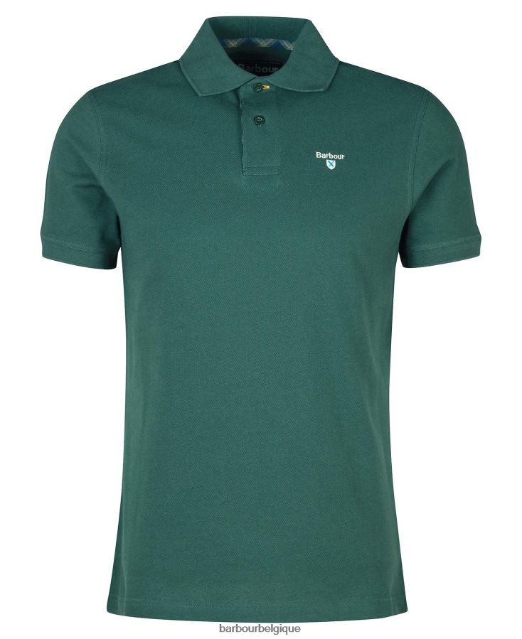 vêtements Barbour polo en piqué tartan pierre lavée Hommes T2L6ZP613