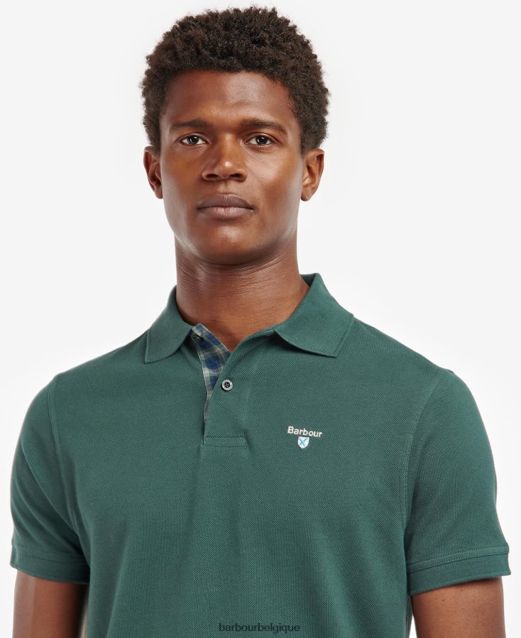 vêtements Barbour polo en piqué tartan pierre lavée Hommes T2L6ZP613