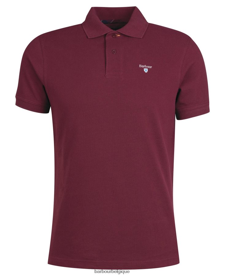vêtements Barbour polo en piqué tartan rubis Hommes T2L6ZP707