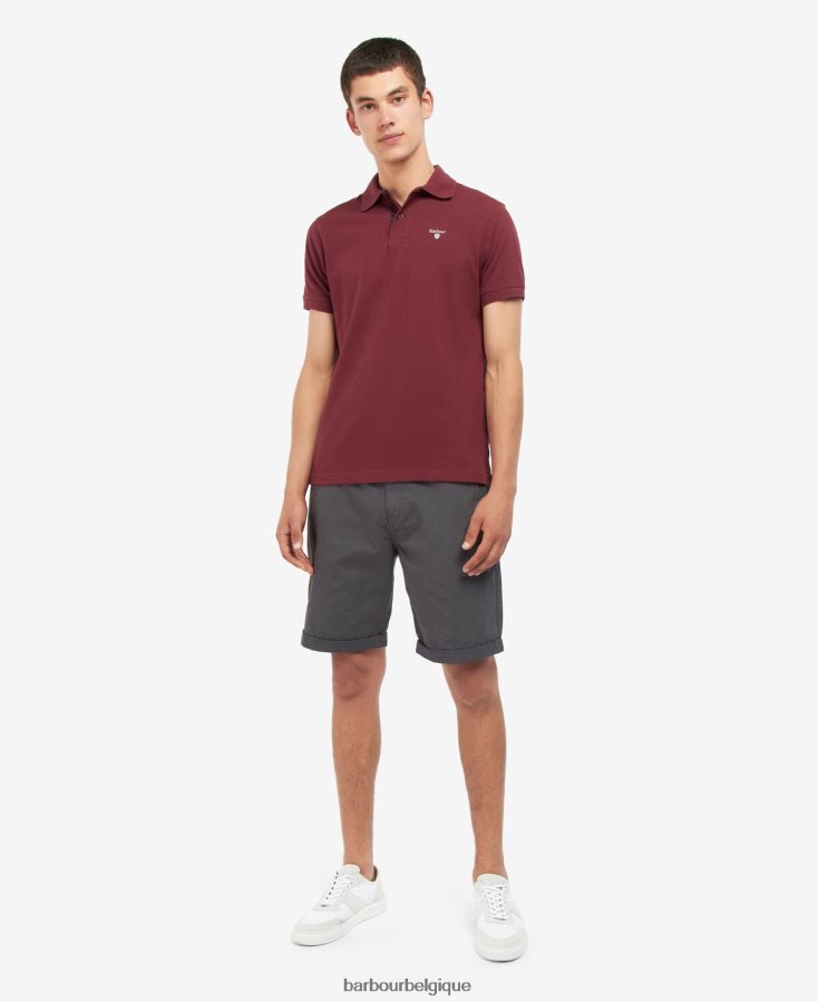 vêtements Barbour polo en piqué tartan rubis Hommes T2L6ZP707