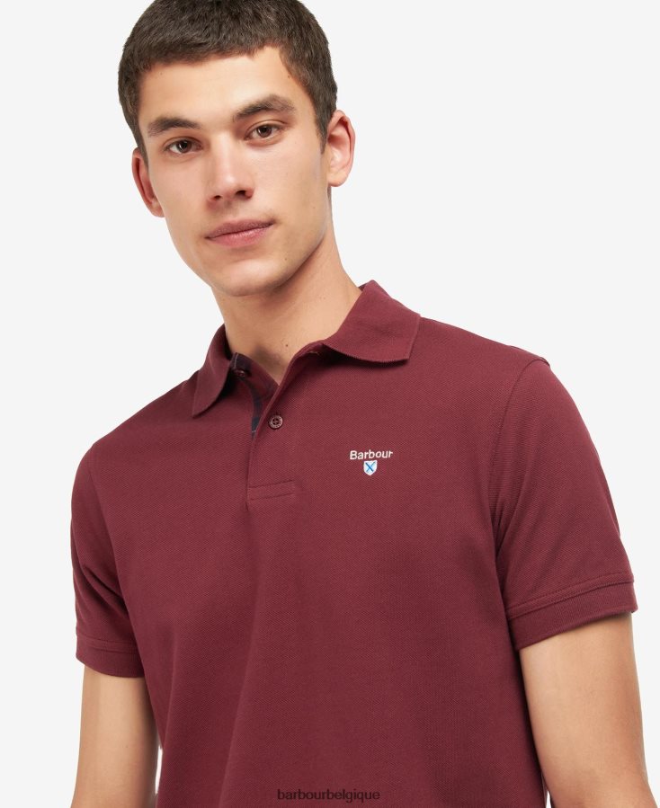 vêtements Barbour polo en piqué tartan rubis Hommes T2L6ZP707