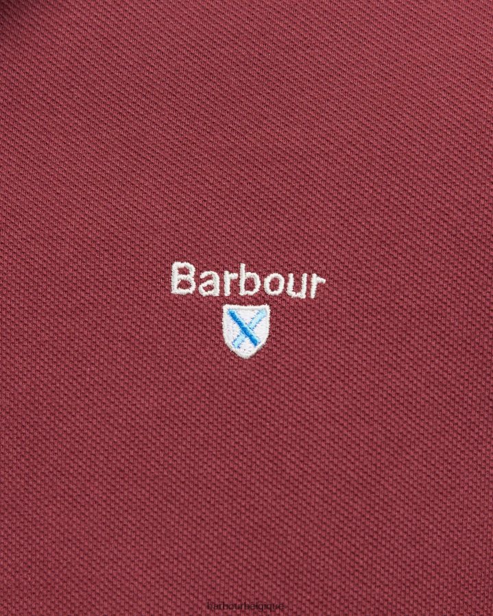 vêtements Barbour polo en piqué tartan rubis Hommes T2L6ZP707