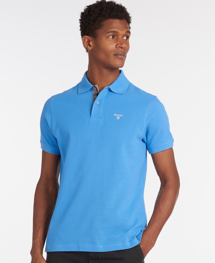 vêtements Barbour polo en piqué tartan vert de course Hommes T2L6ZP598