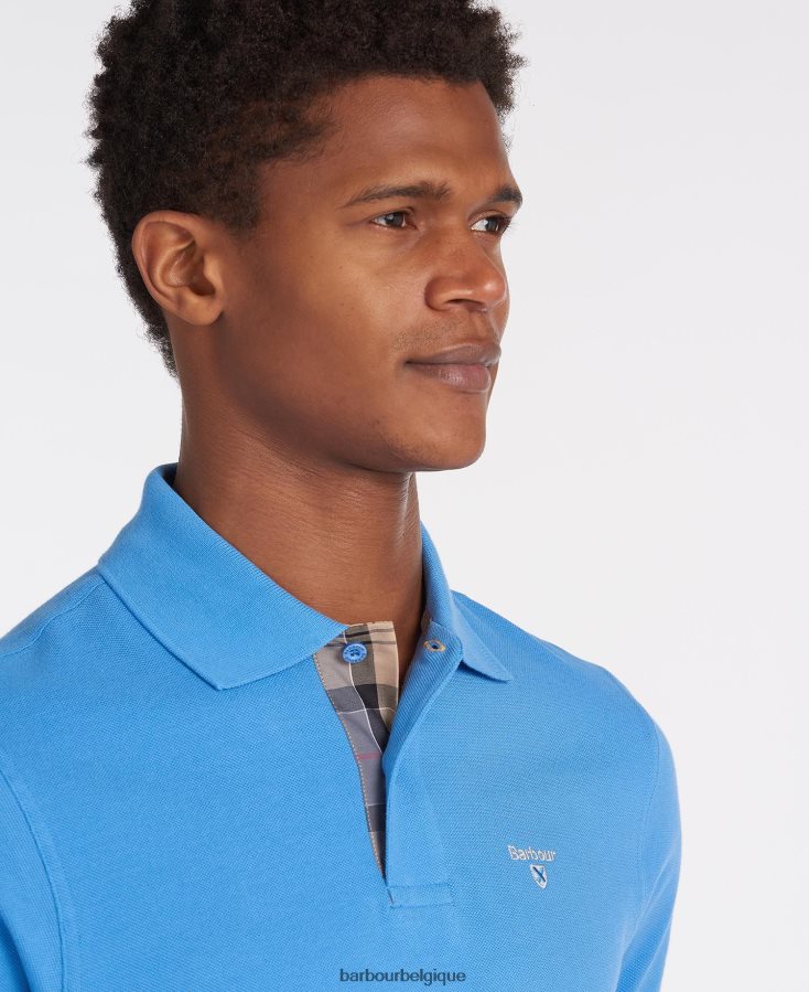 vêtements Barbour polo en piqué tartan vert de course Hommes T2L6ZP598