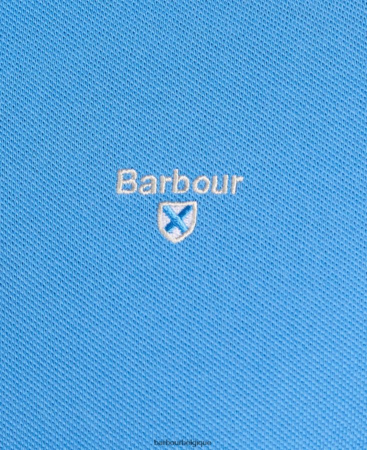 vêtements Barbour polo en piqué tartan vert de course Hommes T2L6ZP598