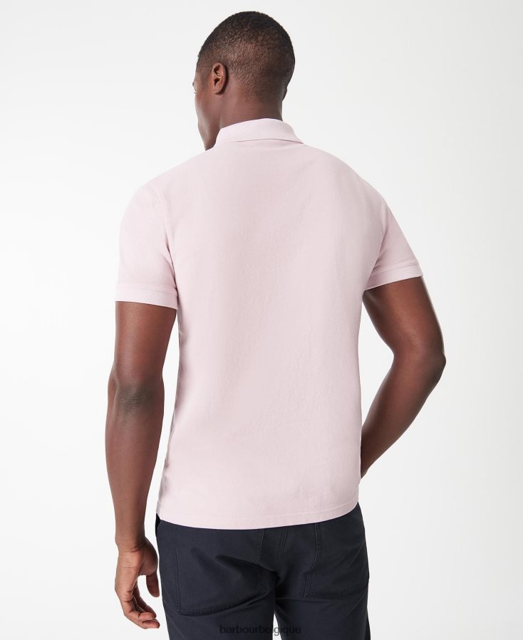 vêtements Barbour polo essentiel teint en pièce rose crépusculaire Hommes T2L6ZP691