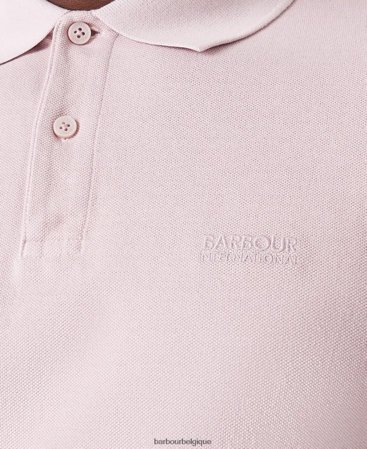 vêtements Barbour polo essentiel teint en pièce rose crépusculaire Hommes T2L6ZP691