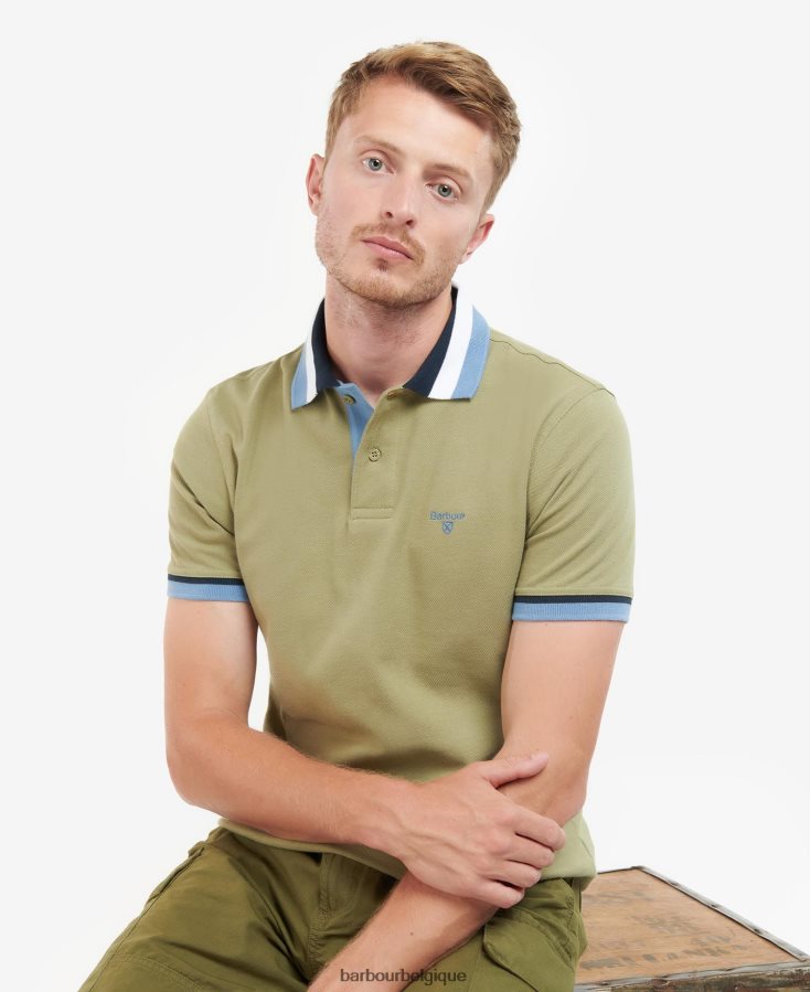 vêtements Barbour polo finkle olive blanchie Hommes T2L6ZP648