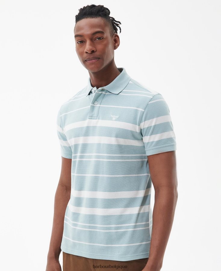 vêtements Barbour polo halden murmure blanc Hommes T2L6ZP698