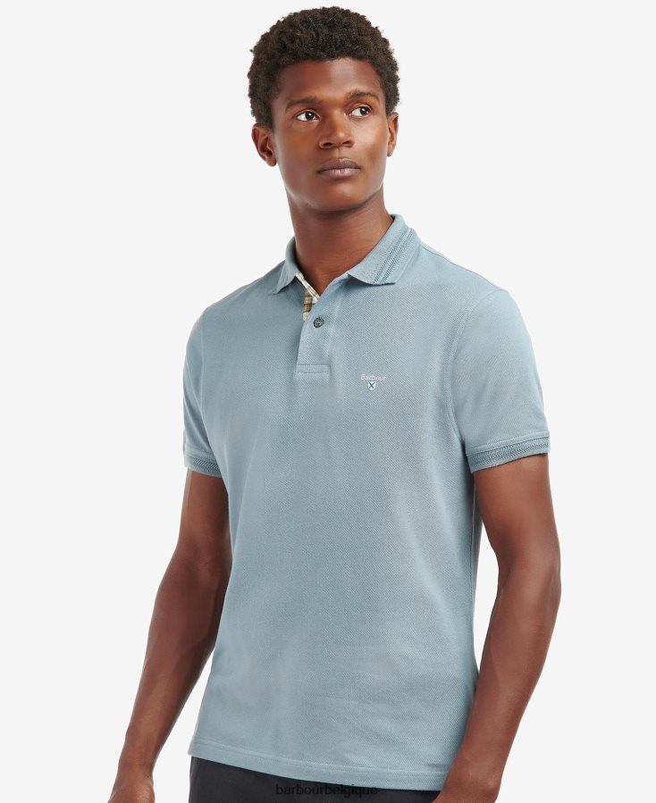 vêtements Barbour polo harrowgate bleu lavé Hommes T2L6ZP588