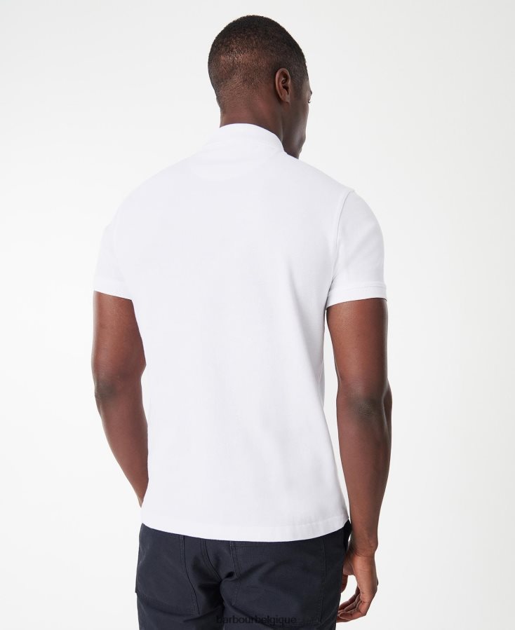 vêtements Barbour polo international essentiel international blanc Hommes T2L6ZP636