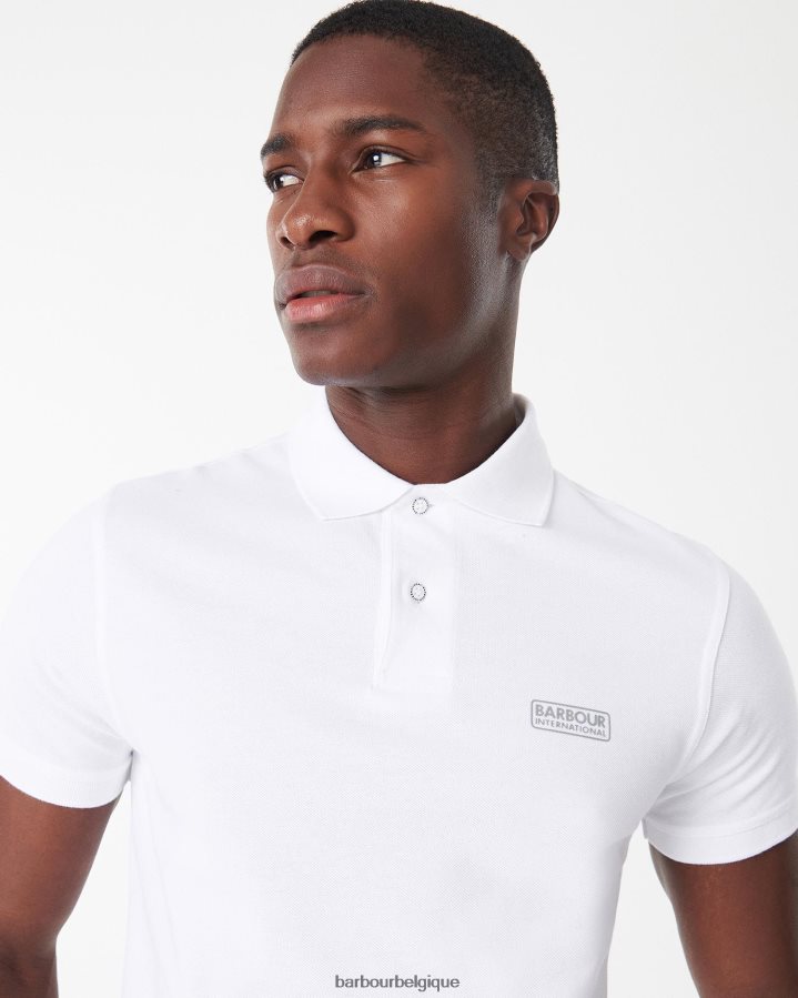 vêtements Barbour polo international essentiel international blanc Hommes T2L6ZP636
