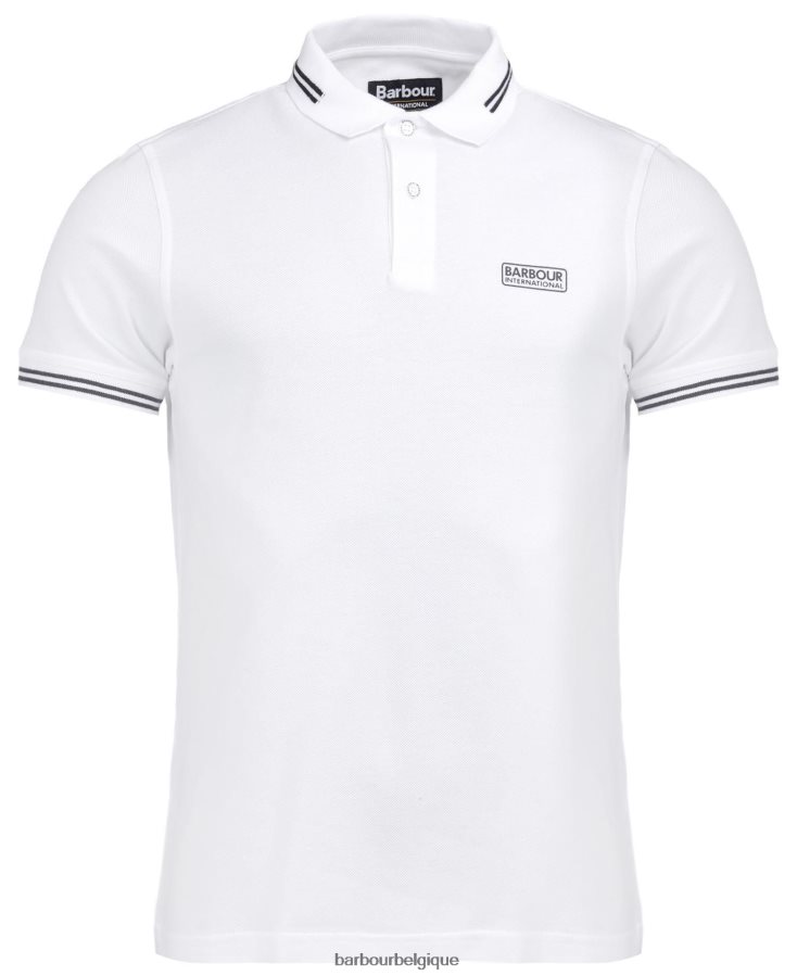 vêtements Barbour polo international liseré essentiel blanc Hommes T2L6ZP571