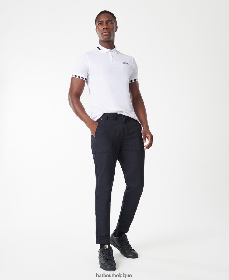 vêtements Barbour polo international liseré essentiel blanc Hommes T2L6ZP571