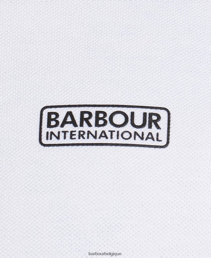 vêtements Barbour polo international liseré essentiel blanc Hommes T2L6ZP571
