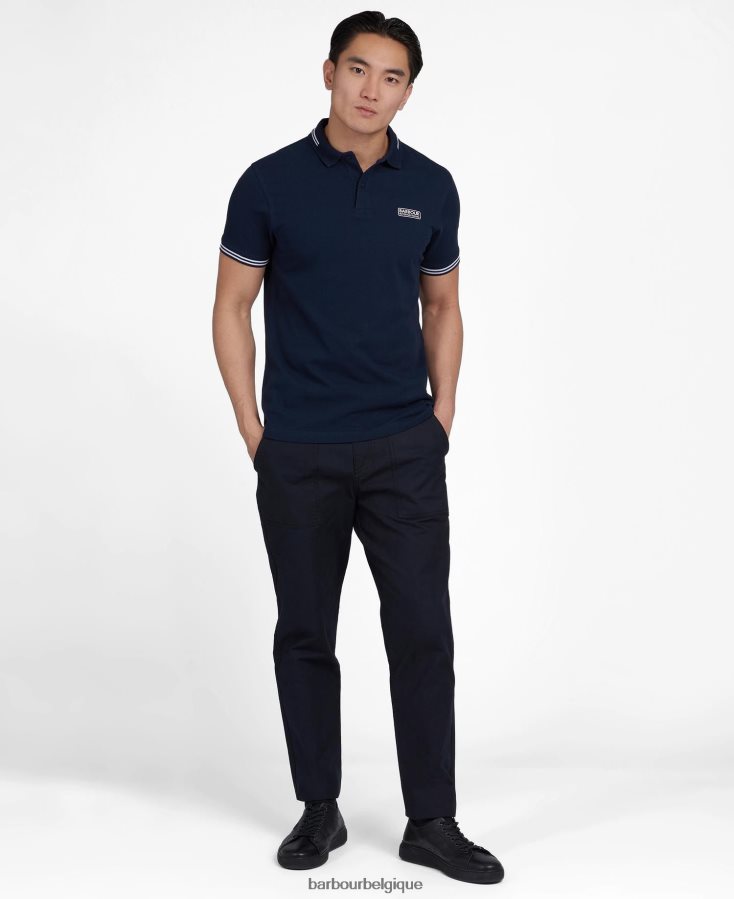 vêtements Barbour polo international liseré essentiel noir Hommes T2L6ZP557