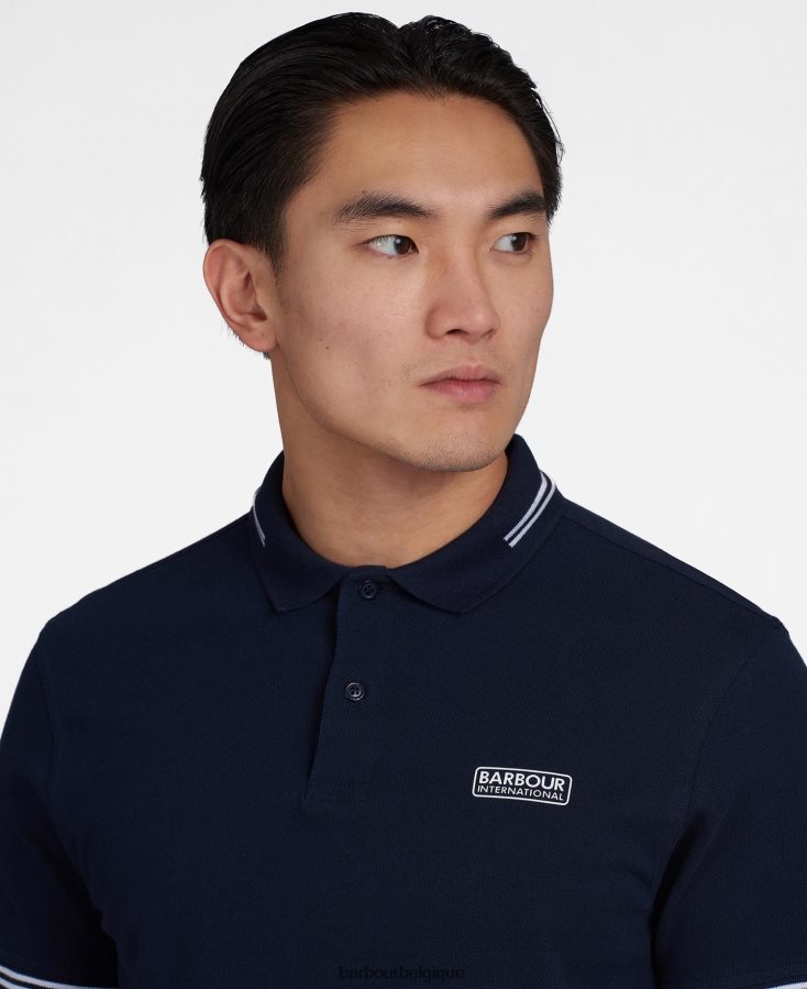 vêtements Barbour polo international liseré essentiel noir Hommes T2L6ZP557