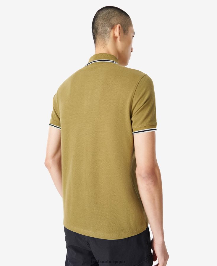 vêtements Barbour polo à liseré cavalier olive d\'archives Hommes T2L6ZP671