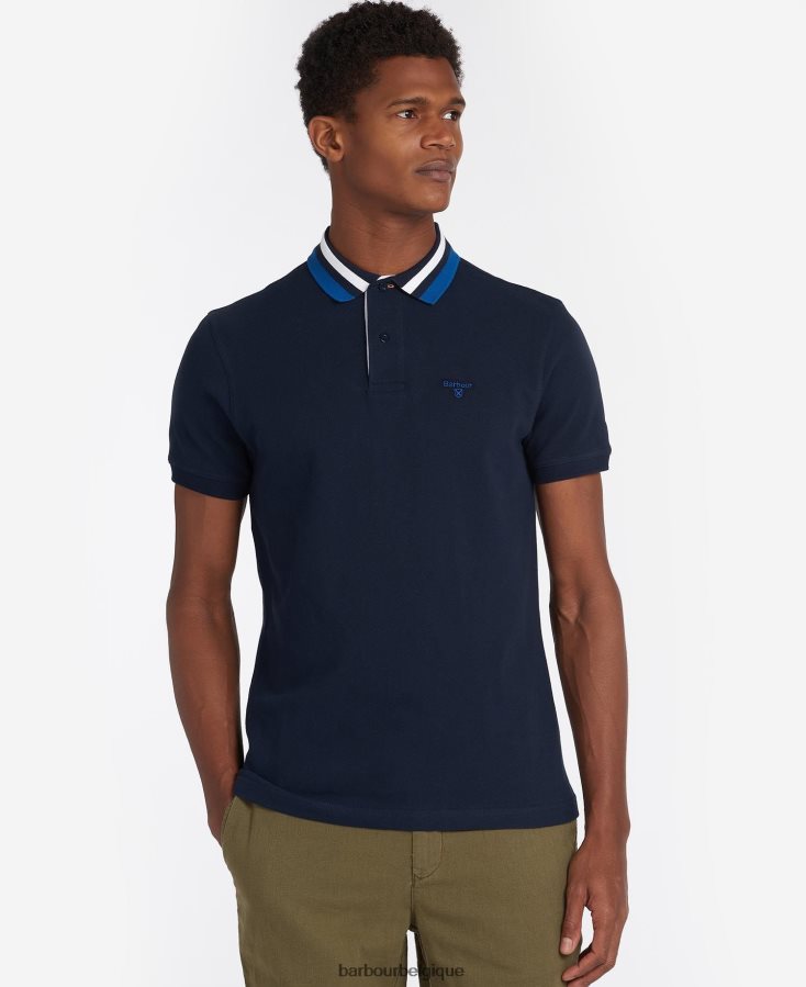 vêtements Barbour polo à liseré hawkeswater poudre bleue Hommes T2L6ZP673
