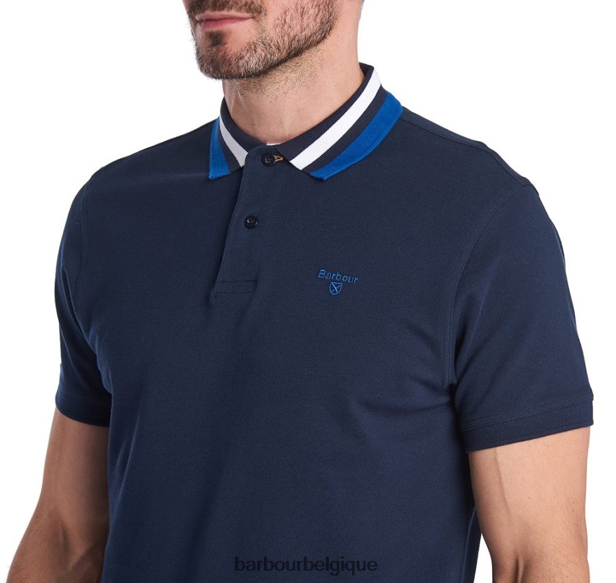vêtements Barbour polo à liseré hawkeswater poudre bleue Hommes T2L6ZP673