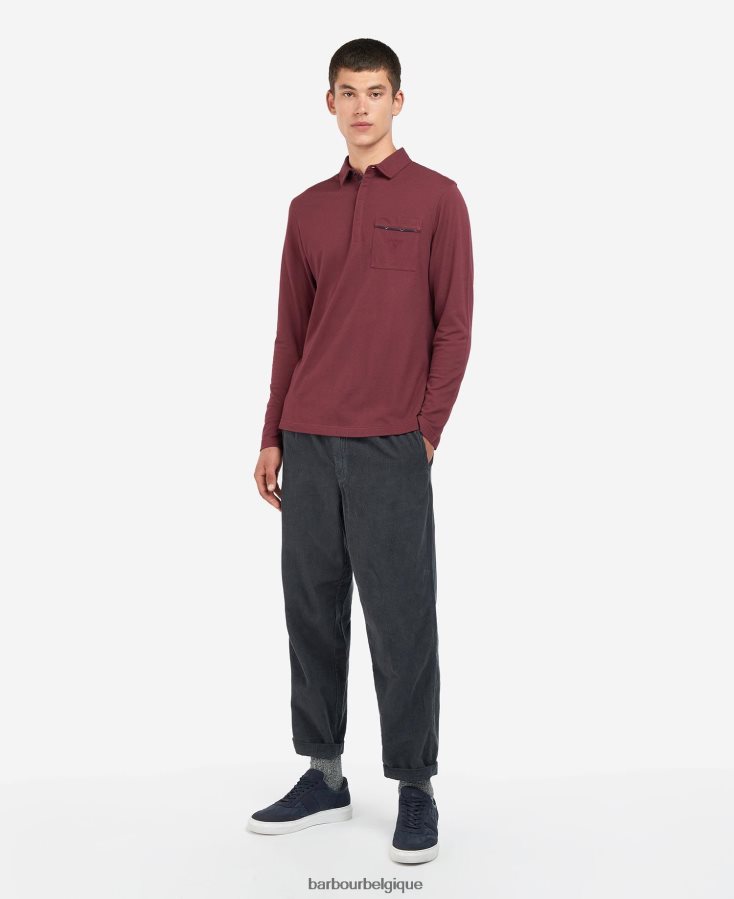 vêtements Barbour polo à manches longues adie dk bordeaux Hommes T2L6ZP688