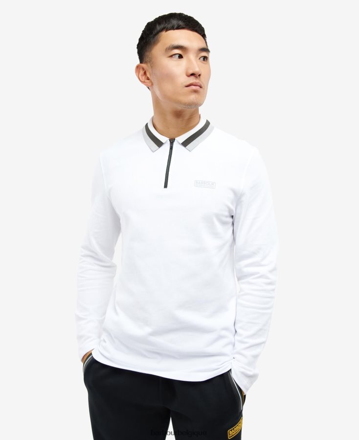 vêtements Barbour polo à manches longues adisham blanc Hommes T2L6ZP741