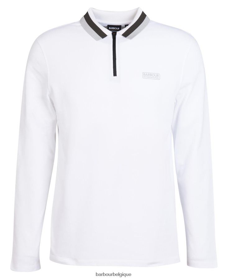 vêtements Barbour polo à manches longues adisham blanc Hommes T2L6ZP741