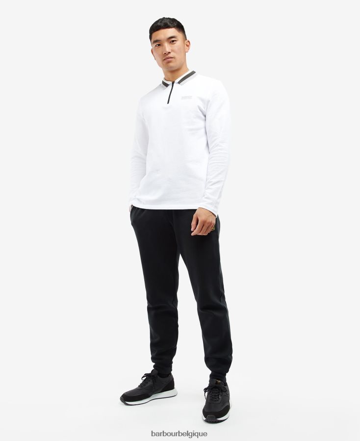 vêtements Barbour polo à manches longues adisham blanc Hommes T2L6ZP741