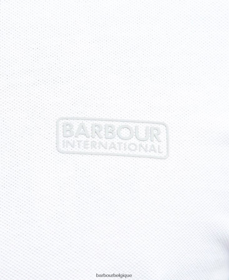 vêtements Barbour polo à manches longues adisham blanc Hommes T2L6ZP741