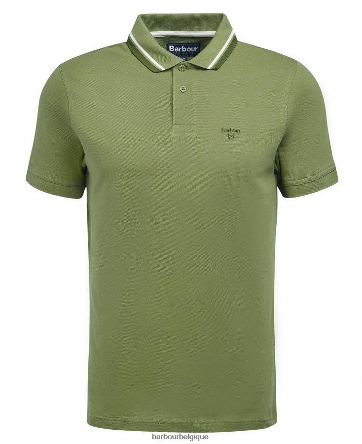 vêtements Barbour polo otterburn olive brûlée Hommes T2L6ZP553