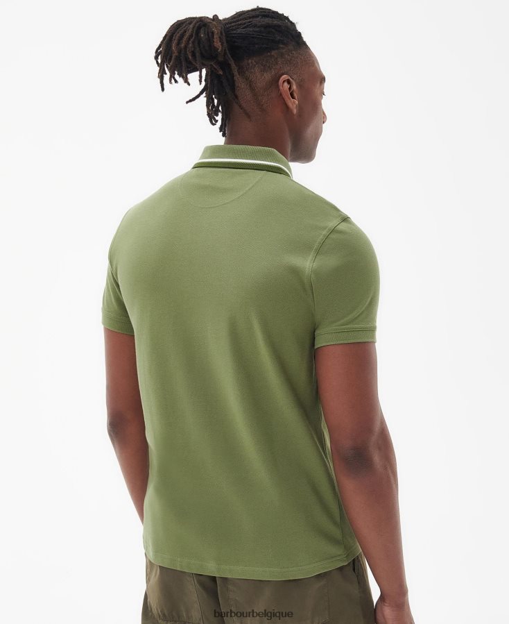 vêtements Barbour polo otterburn olive brûlée Hommes T2L6ZP553