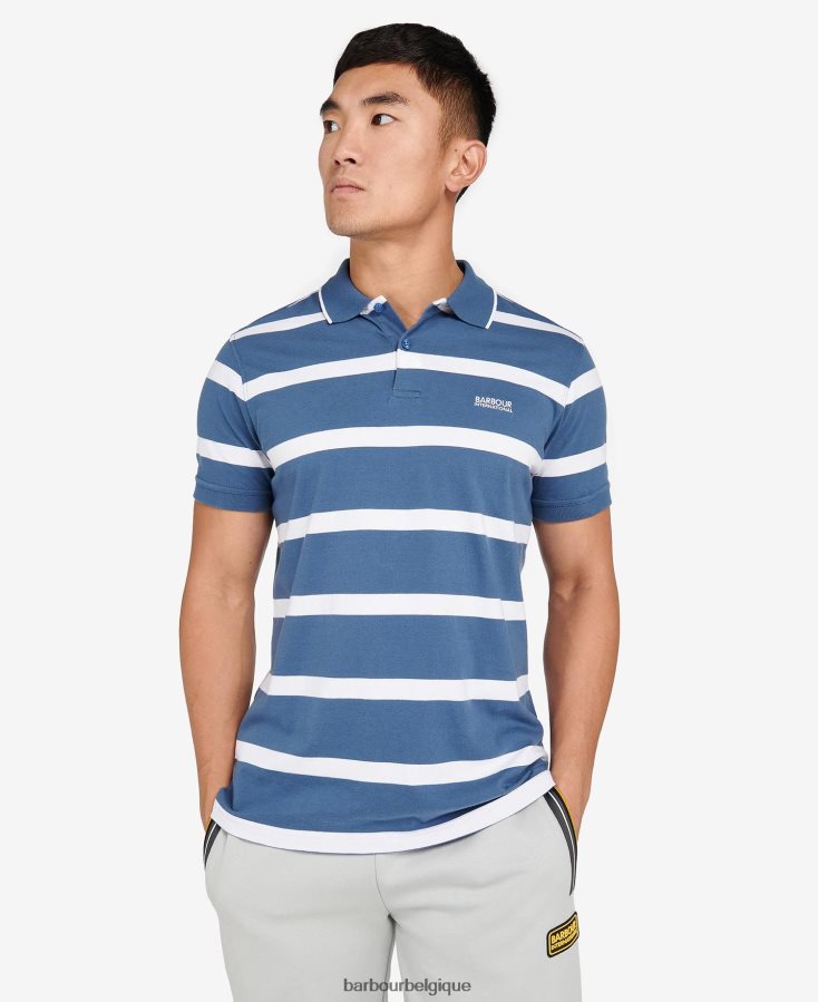 vêtements Barbour polo rayé cobain horizon bleu/blanc Hommes T2L6ZP677