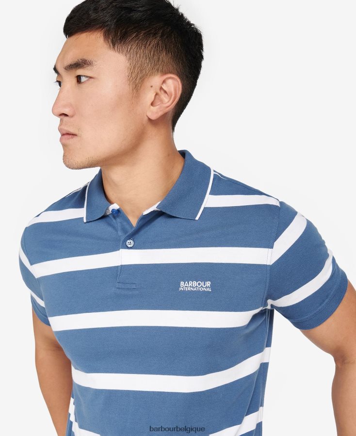 vêtements Barbour polo rayé cobain horizon bleu/blanc Hommes T2L6ZP677