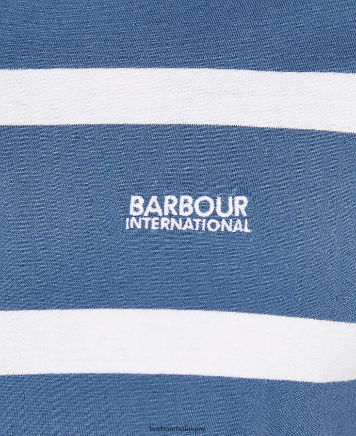vêtements Barbour polo rayé cobain horizon bleu/blanc Hommes T2L6ZP677