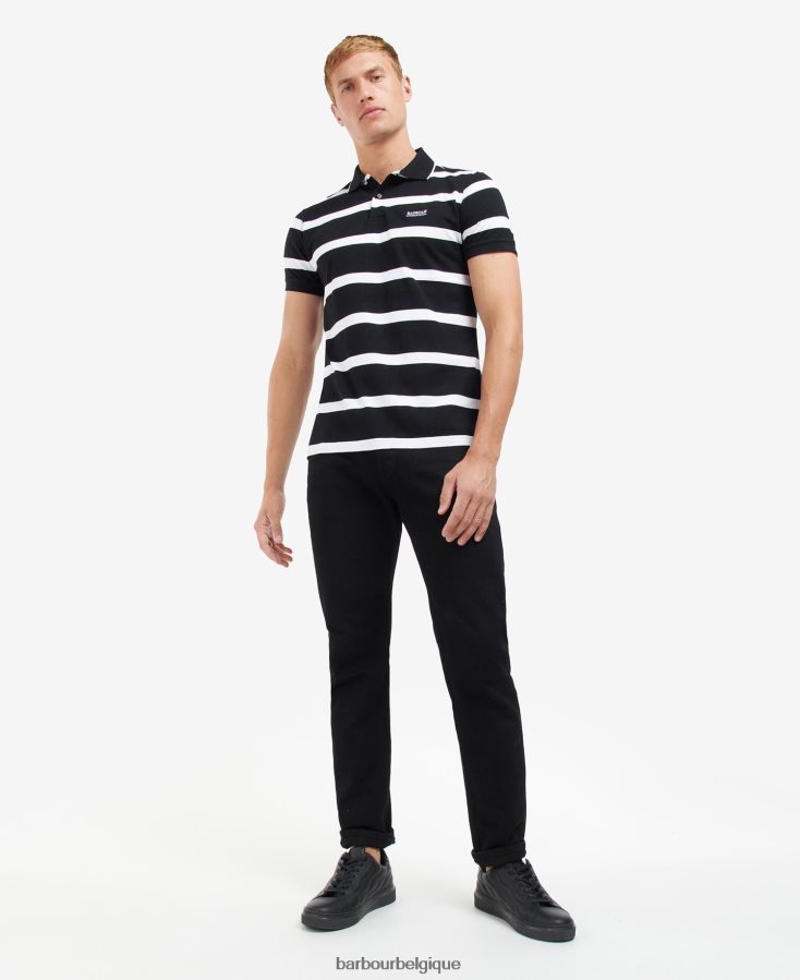vêtements Barbour polo rayé cobain horizon bleu/blanc Hommes T2L6ZP692
