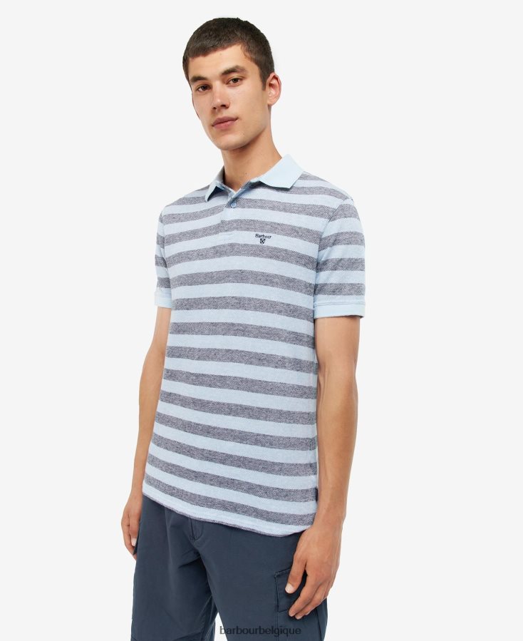 vêtements Barbour polo rayé thorley poudre bleue Hommes T2L6ZP716
