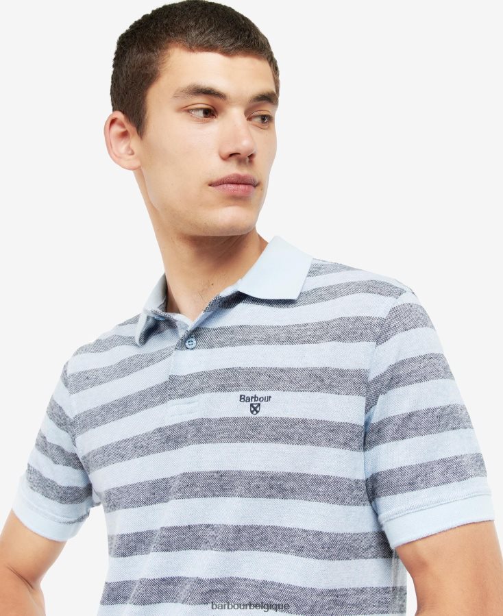 vêtements Barbour polo rayé thorley poudre bleue Hommes T2L6ZP716