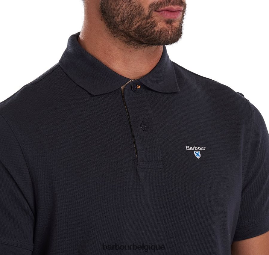 vêtements Barbour polo tartan piqué noir/moderne Hommes T2L6ZP541