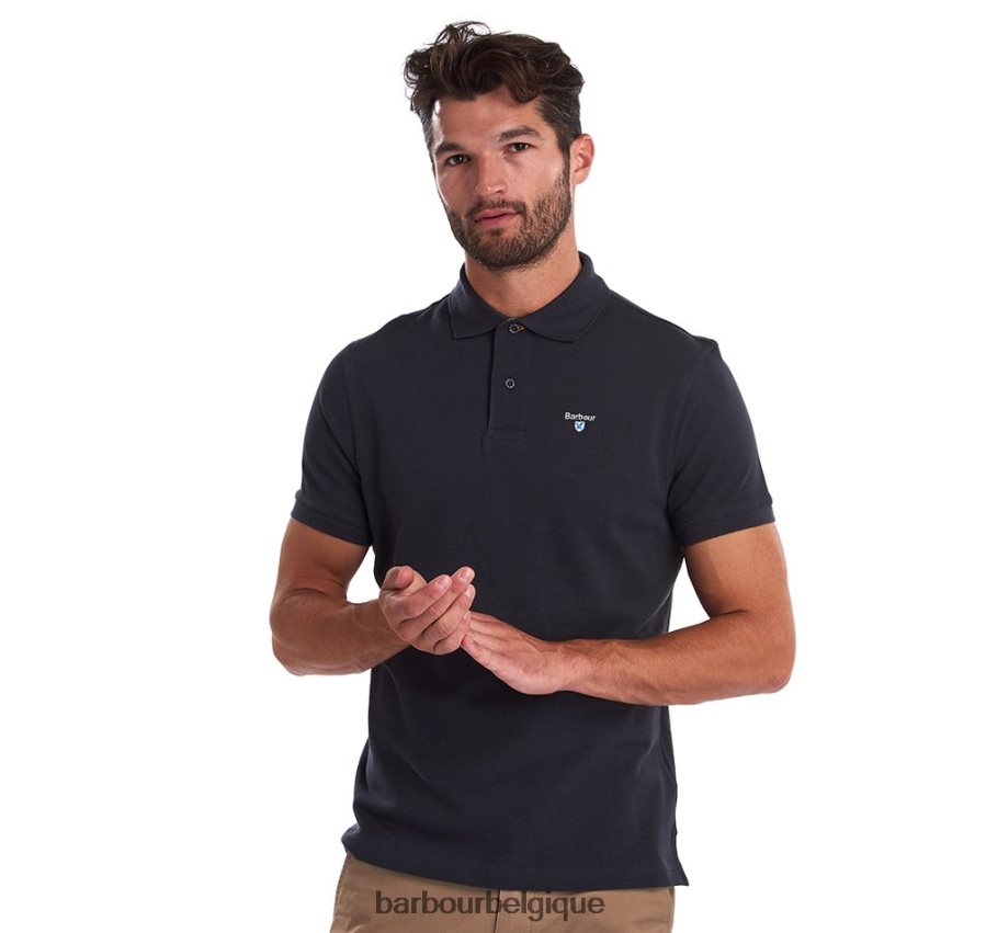vêtements Barbour polo tartan piqué noir/moderne Hommes T2L6ZP541
