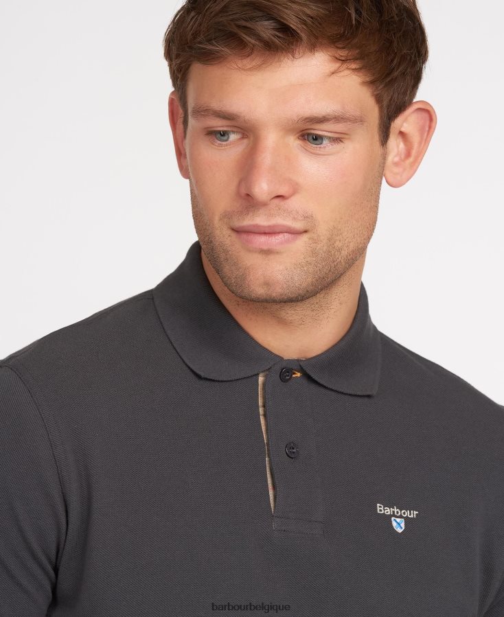 vêtements Barbour polo tartan piqué noir/moderne Hommes T2L6ZP541