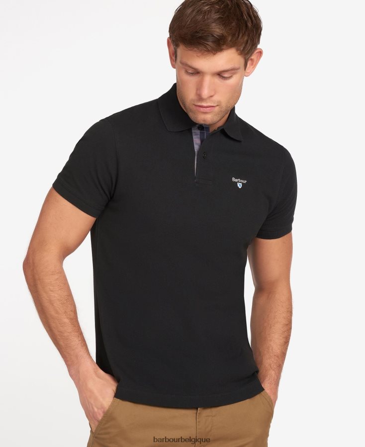 vêtements Barbour polo tartan piqué noir/moderne Hommes T2L6ZP556