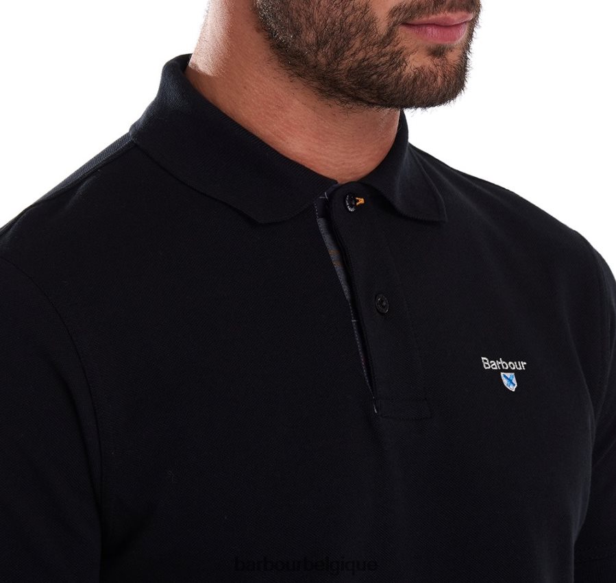 vêtements Barbour polo tartan piqué noir/moderne Hommes T2L6ZP556
