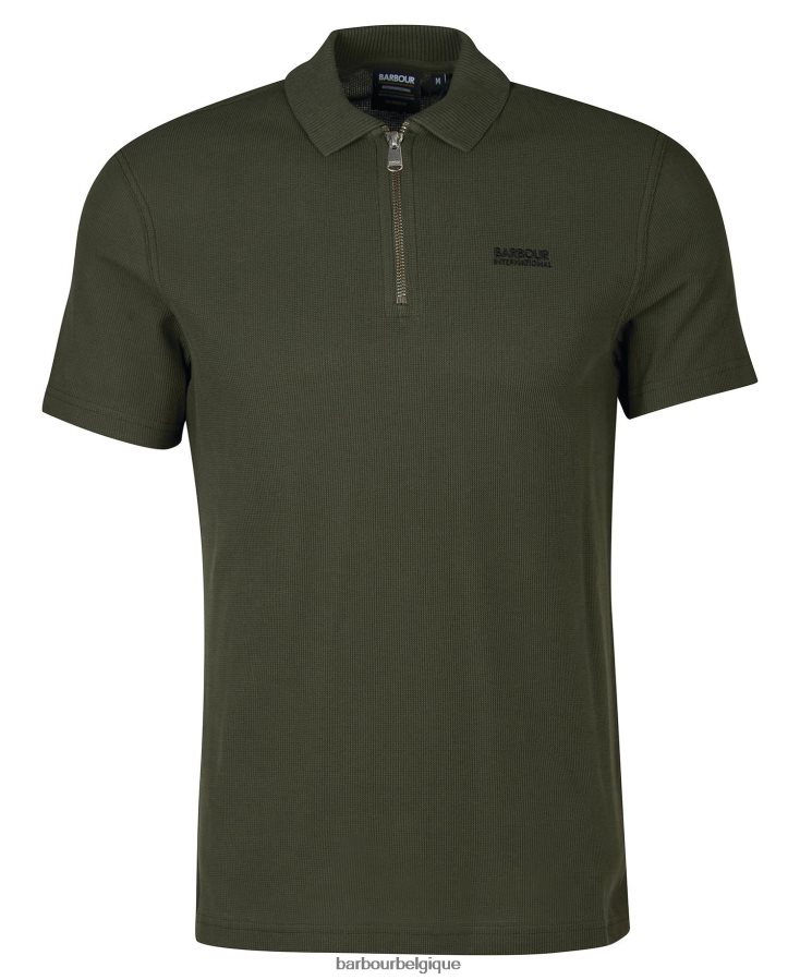 vêtements Barbour polo zippé à jauge forêt Hommes T2L6ZP610