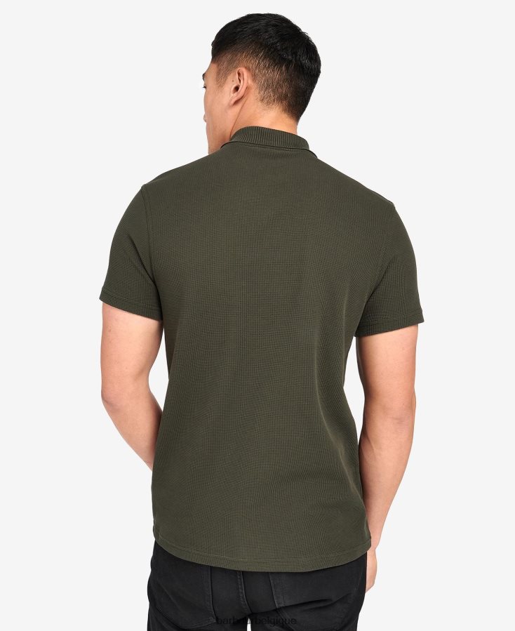 vêtements Barbour polo zippé à jauge forêt Hommes T2L6ZP610