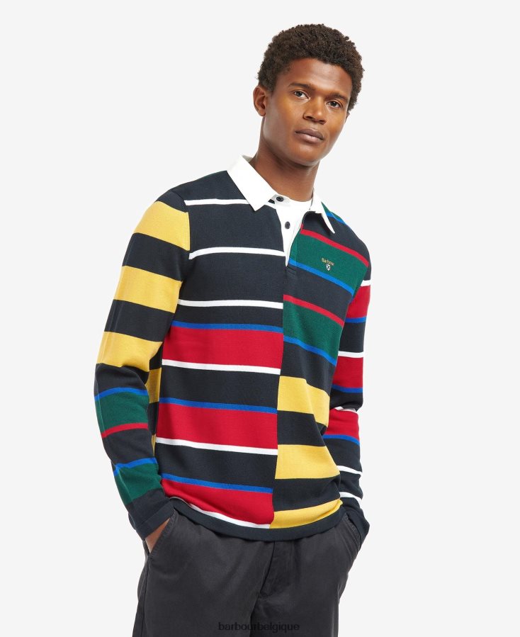 vêtements Barbour chemise de rugby en maille radcliffe marine classique Hommes T2L6ZP1116