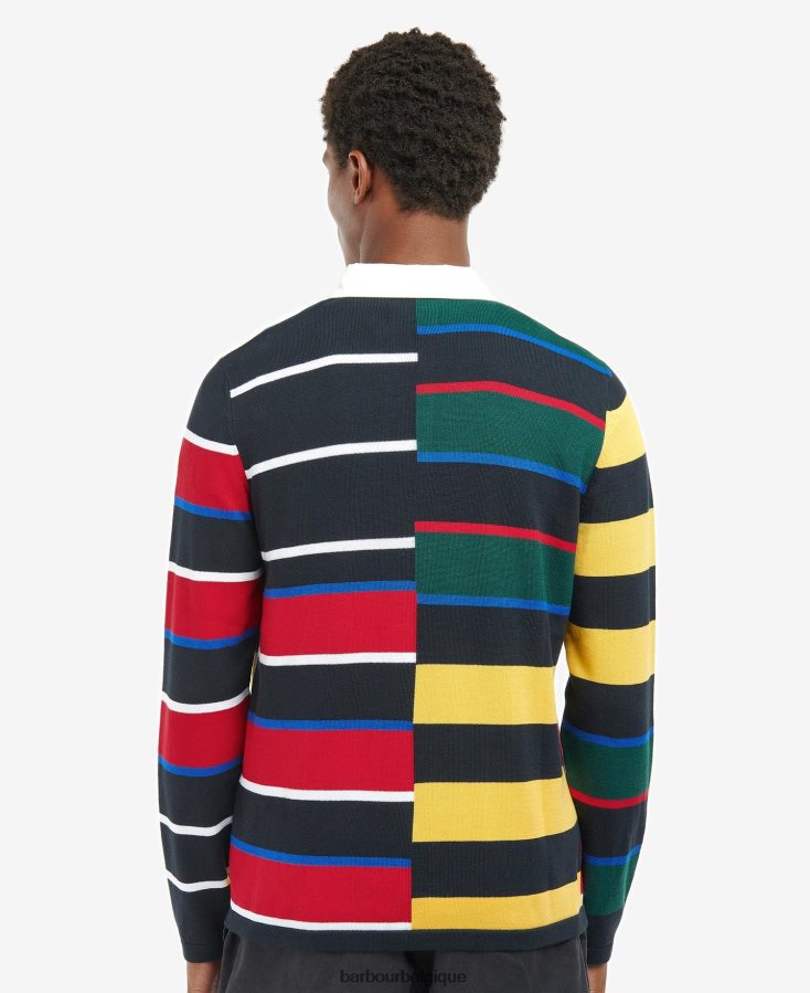 vêtements Barbour chemise de rugby en maille radcliffe marine classique Hommes T2L6ZP1116